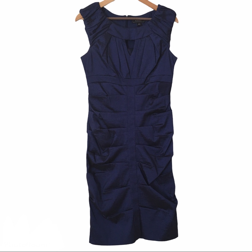 Dressbarn Sapphire Blue Ruched Formal Dress 8